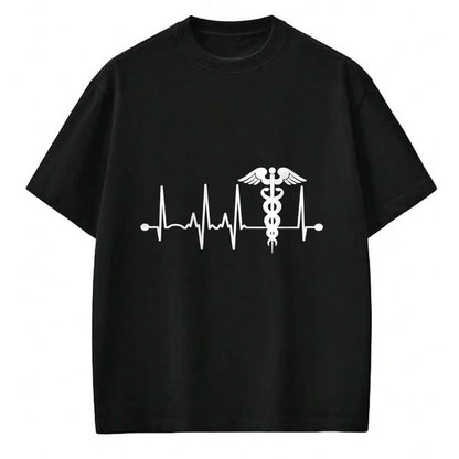 Best Doctor Shirt, Funny Doctor UnisexT-Shirt/Hoodie/Sweatshirt HLT00 - Heartbeat Caduceus For Women Men Nurse Physician Doctor Long Sleeve T-Shirt