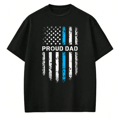 Gift for Dad Shirt, Funny Dad Unisex T-Shirt/Hoodie/Sweatshirt HLT00 – Proud Dad Patriotic Law Enforcement Supporter Police Officer T-Shirt