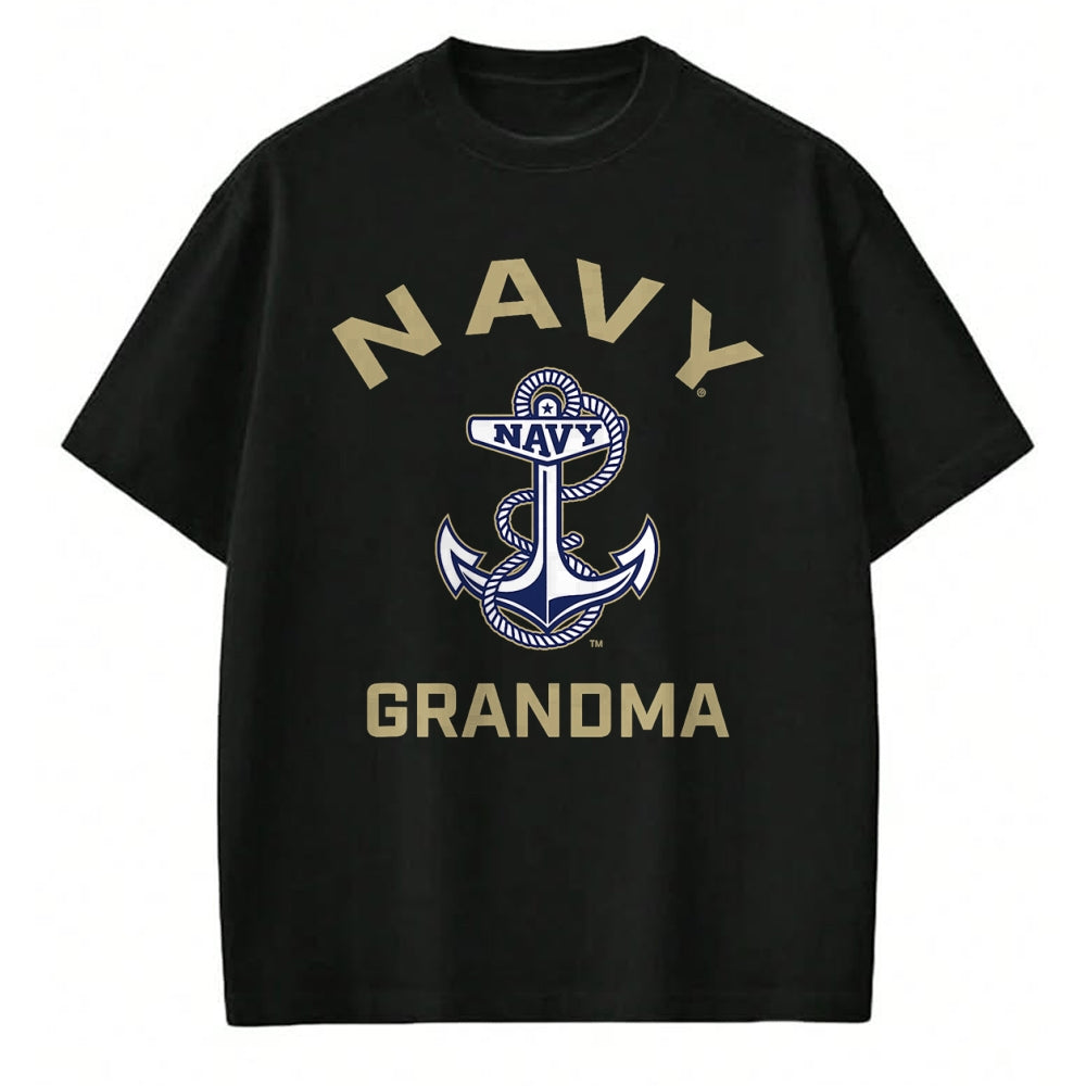 Best Grandma Shirt, Proud Grandma Unisex T-Shirt/Hoodie/Sweatshirt HLT00 - US Naval Academy Navy Midshipmen Arched Grandma T-Shirt