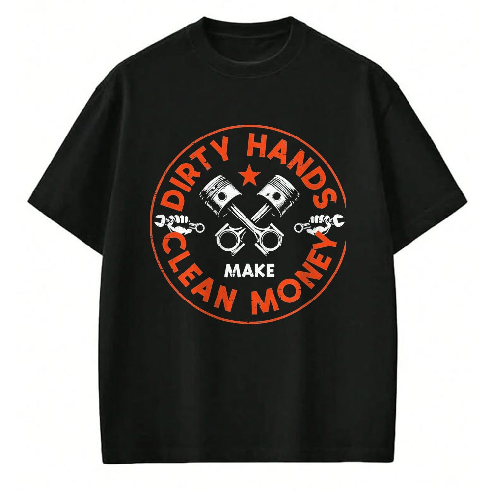 Best Mechanic Life Shirt, Funny Mechanic UnisexT-Shirt/Hoodie/Sweatshirt HLT00 - Mechanic Dirty Hands Clean Car Money Automotive Men Women T-Shirt, Men, Black, 4X-Large
