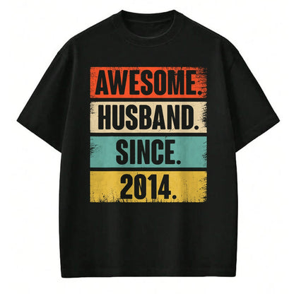 Best Wife Shirt, Wife and Husband Unisex T-Shirt/Hoodie/Sweatshirt HLT00 - 10th Wedding Anniversary Epic Awesome Husband Since 2014 T-Shirt