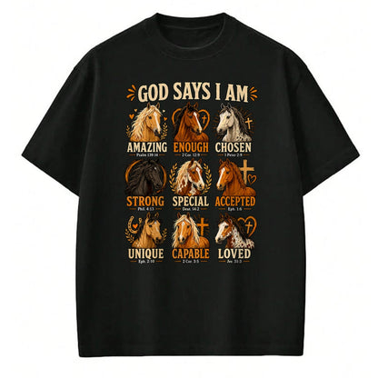 Best Horse Lover Shirt , Funny Horse UnisexT-Shirt/Hoodie/Sweatshirt HLT00 - God Says I Am Horse Bible Verse Faith Affirmation T-Shirt