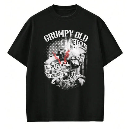 Proud Veteran Shirt, Funny Veteran UnisexT-Shirt/Hoodie/Sweatshirt HLT00 - Grumpy Old Veteran Funny Patriotic Military Humor Design T-Shirt
