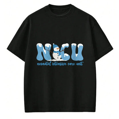 Funny Nurse Shirt, Nurse Unisex T-Shirt/Hoodie/Sweatshirt HLT00 - Winter NICU Nurse Xmas Snowman Neonatal Intensive Care Unit T-Shirt