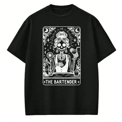 Best Thanksgiving Family Shirt , Funny Thanksgiving UnisexT-Shirt/Hoodie/Sweatshirt HLT00 - Bartender Tarot Card Skeleton Cocktail Witchy Vibes Alcohol T-Shirt