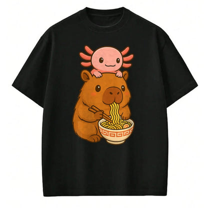 Cute Capybara Shirt, Funny Capybara UnisexT-Shirt/Hoodie/Sweatshirt HLT00 - Capybara Anime Ramen Axolotl Funny Graphic Kawaii Capibara T-Shirt