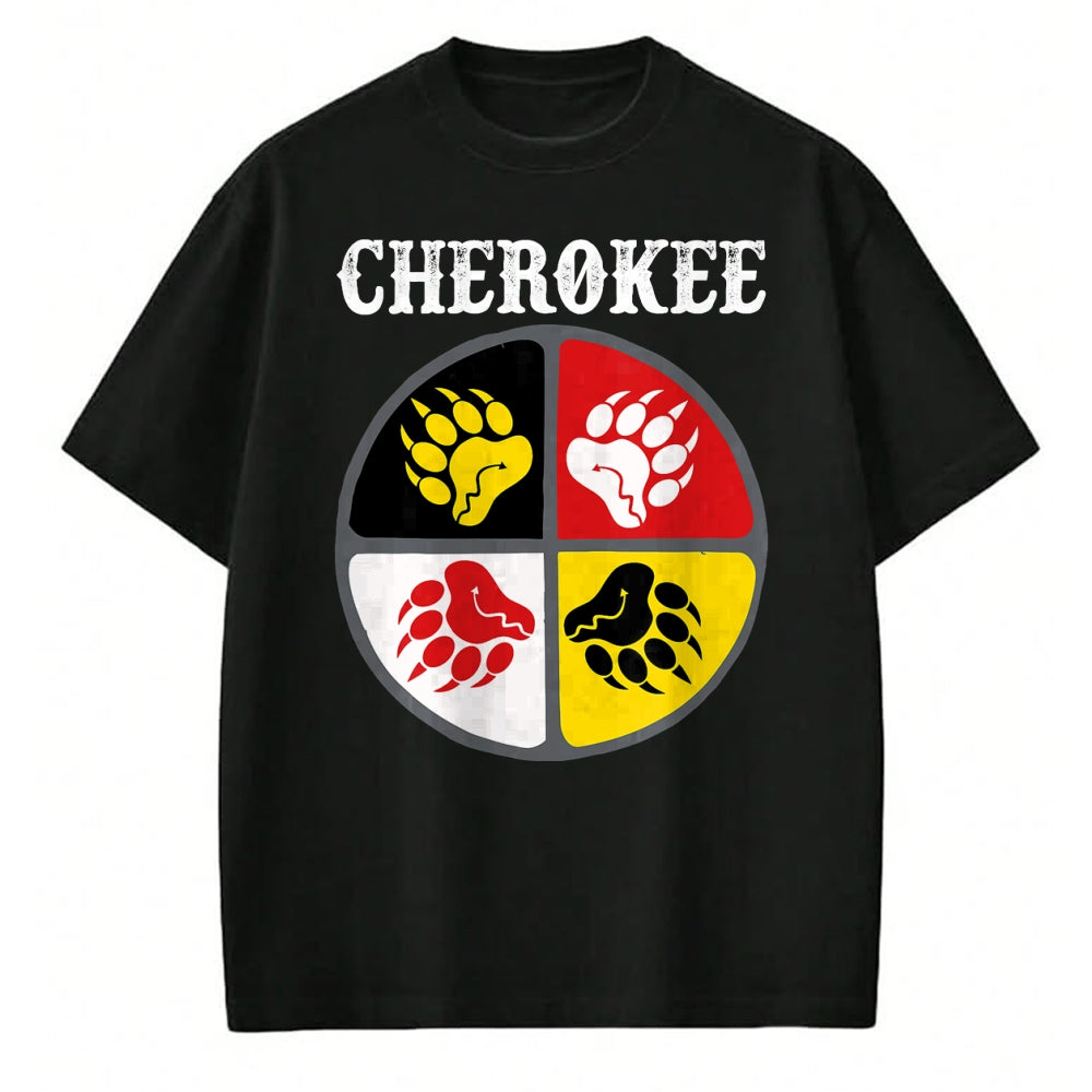 Native American T-Shirts, Vintage Native American Unisex T-Shirt/Hoodie/Sweatshirt HLT00 - Cherokee Tribe Native American Medicine Wheel