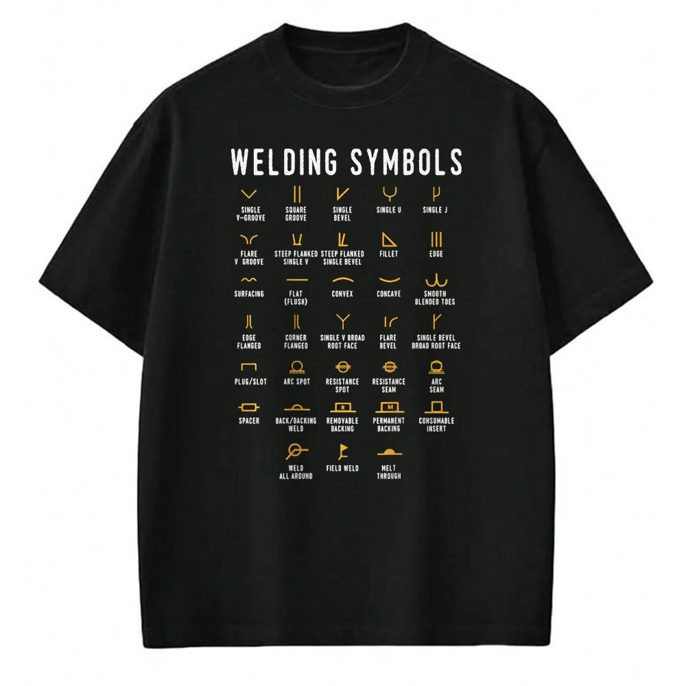Best Mechanic Life Shirt, Funny Mechanic UnisexT-Shirt/Hoodie/Sweatshirt HLT00 - Welding Symbols - Funny Welder (On Back) T-Shirt