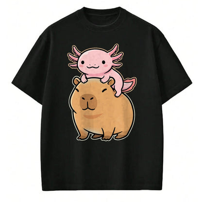 Cute Capybara Shirt, Funny Capybara Unisex T-Shirt/Hoodie/Sweatshirt HLT00 - Capybara Axolotl Kawaii Animal T-Shirt
