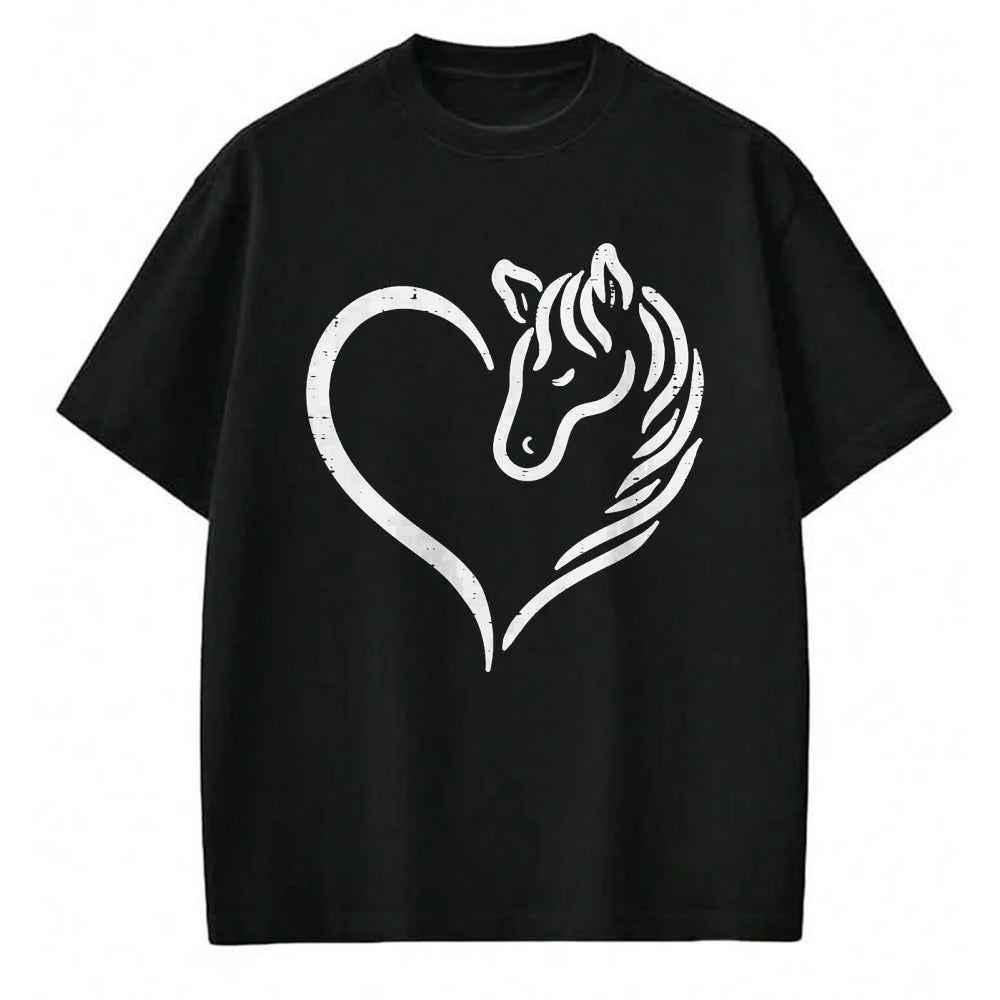 Best Horse Lover Shirt , Funny Horse UnisexT-Shirt/Hoodie/Sweatshirt HLT00 - Heart Horse Cute Love Equestrian Women Girls Kids Teens T-Shirt