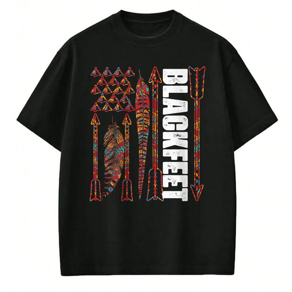 Native American T-Shirts, Vintage Native American Unisex T-Shirt/Hoodie/Sweatshirt HLT00 - Blackfeet Flag - Native Pride American Indian Tribe Premium