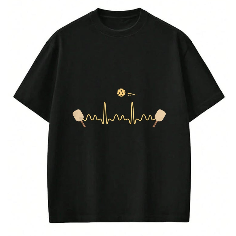 Funny Pickleball Shirt, Pickleball Lover Unisex T-Shirt/Hoodie/Sweatshirt HLT00 - Funny Heartbeat Pickleball Player EKG Woman Men Kids Long Sleeve T-Shirt