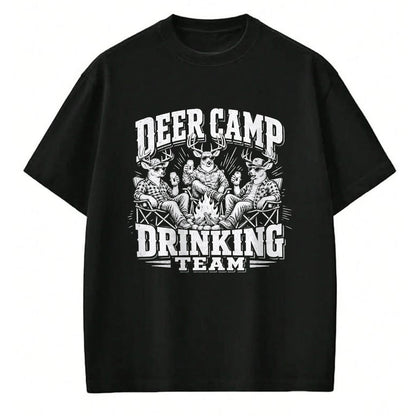 Funny Camping Shirt, Gift For Camping Lover Unisex T-Shirt/Hoodie/Sweatshirt HLT00 - Deer Camp Drinking Team - Funny Buck Deer Hunting T-Shirt