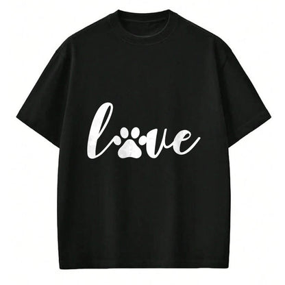 Dog Love Shirt, Dog Lover Gift T-Shirt/Hoodie/Sweatshirt HLT00 - Paw Print Love Heart Funny Cool Dog Cat Mom Pet Animal Lover T-Shirt (1)