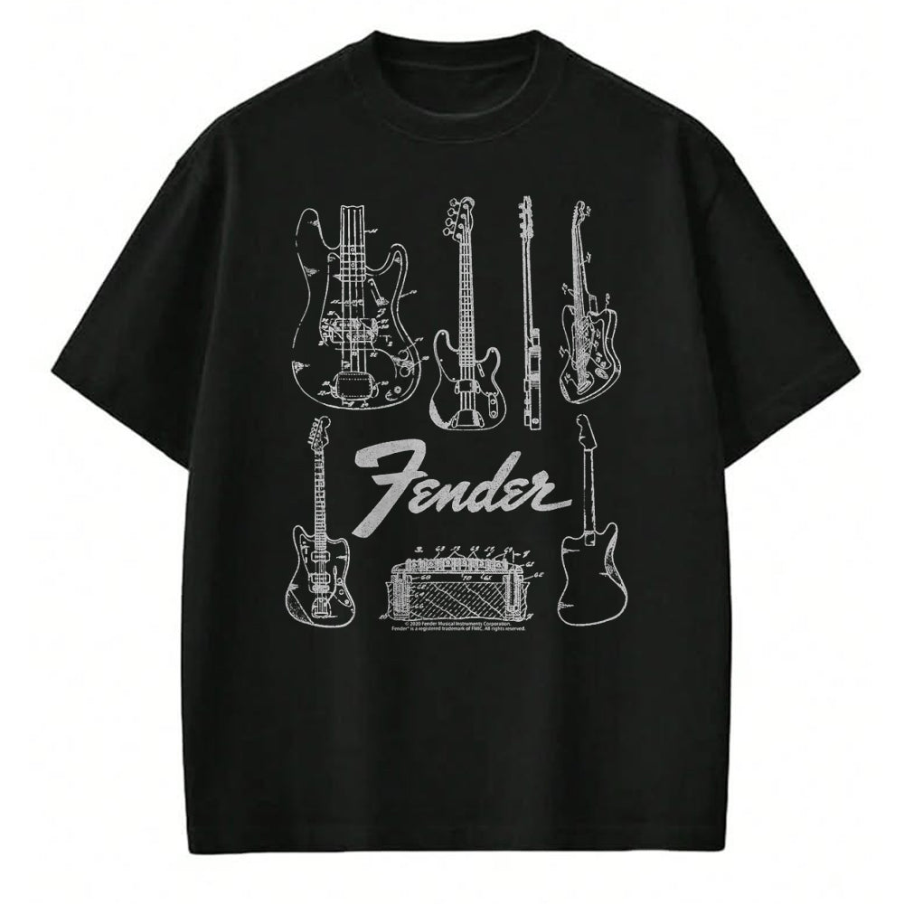Guitar Lover Shirt, Funny Guitar UnisexT-Shirt/Hoodie/Sweatshirt HLT00 - Fender Guitars & Amp Logo T-Shirt
