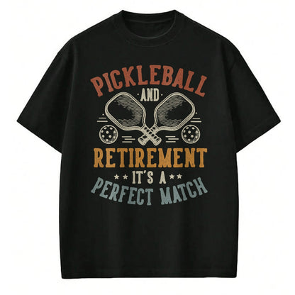Funny Pickleball Shirt, Pickleball Lover Unisex T-Shirt/Hoodie/Sweatshirt HLT00 - Women's Pickleball and Retirement It's A Perfect Match Funny V-Neck T-Shirt