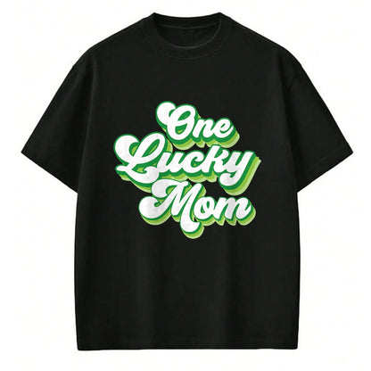 Gift for Mom Shirt, Funny Mom Unisex T-Shirt/Hoodie/Sweatshirt HLT00 - One Lucky Mom Retro Vintage St Patricks Day T-Shirt