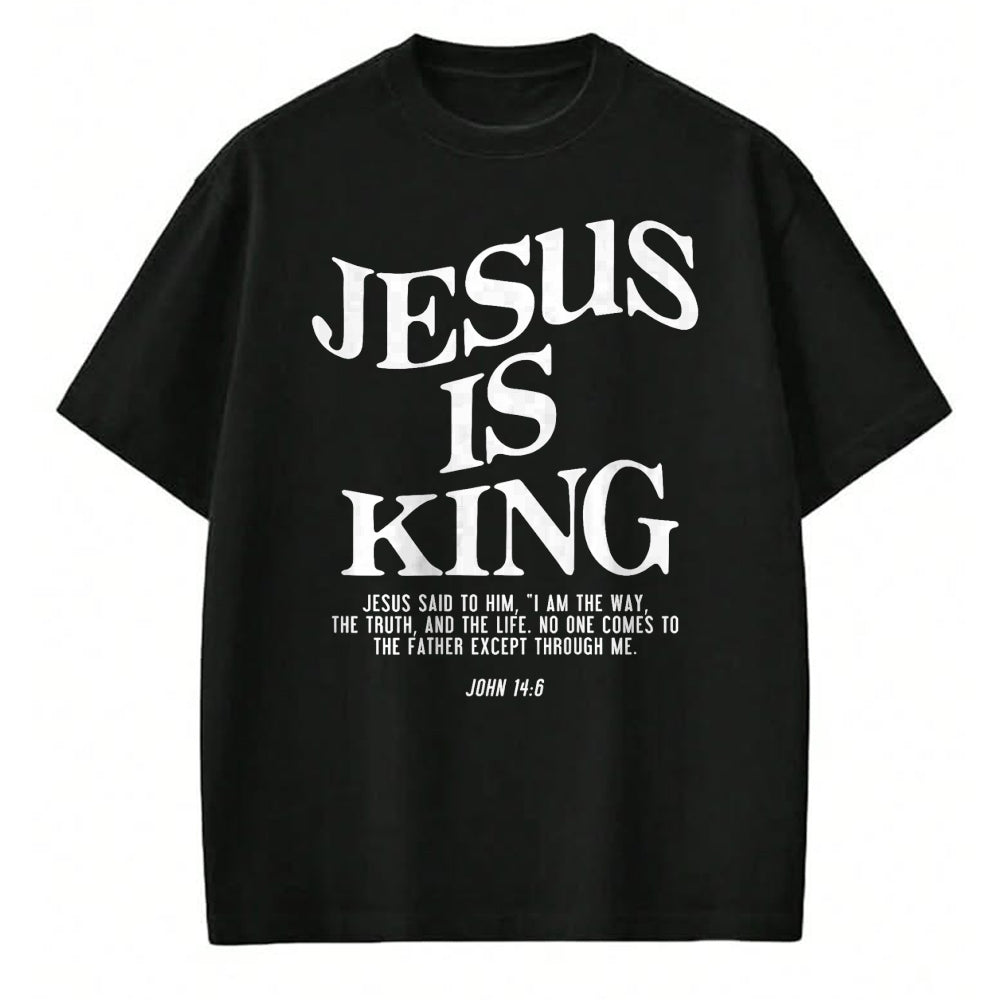 Christian Tee, Christian Faith Unisex T-Shirt/Hoodie/Sweatshirt HLT00 - Jesus Is King Jesus John 146 Costume Christian (On Back) T-Shirt