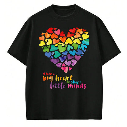 Best Teacher Shirt, Funny Teacher UnisexT-Shirt/Hoodie/Sweatshirt HLT00 - It Takes a Big Heart to Shape Little Minds Teacher Gift T-Shirt