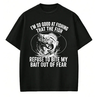 Funny Fishing Shirt, Gift For Fishing Lover Unisex T-Shirt/Hoodie/Sweatshirt HLT00 - Fish Refuse to Bite My Bait Funny Fishing Back Print T-Shirt