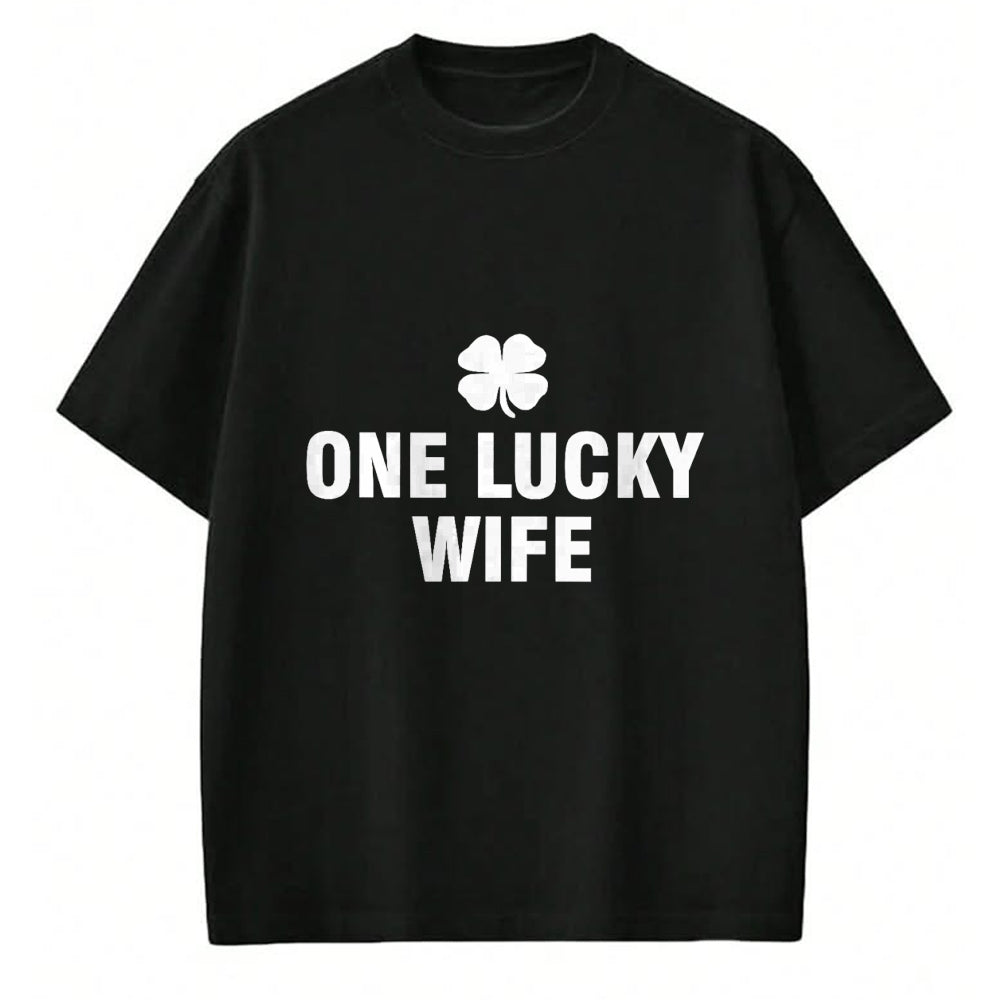 Best Wife Shirt, Wife and Husband Unisex T-Shirt/Hoodie/Sweatshirt HLT00 - Gift for wife T shirt, lucky wife   One Lucky Wife Premium T-Shirt (2)