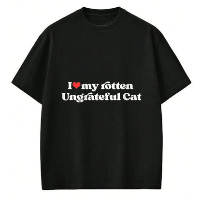 Cat Love Shirt, Funny Cat Lover Gift UnisexT-Shirt/Hoodie/Sweatshirt HLT00 - I Love My Rotten Ungrateful Cat Funny Cat Mom Dad T-Shirt, Men, Heather Blue, X-Large