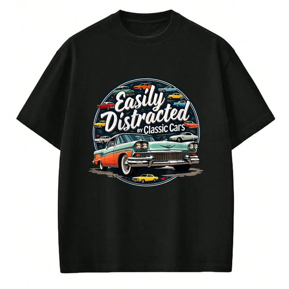 Best Mechanic Life Shirt, Funny Mechanic UnisexT-Shirt/Hoodie/Sweatshirt HLT00 - Easily Distracted By Classic Cars Shirt Vintage Old Car Guy T-Shirt
