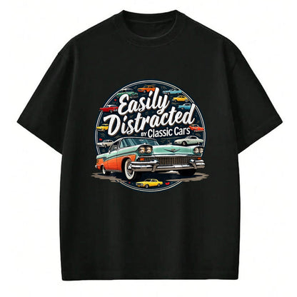 Best Mechanic Life Shirt, Funny Mechanic UnisexT-Shirt/Hoodie/Sweatshirt HLT00 - Easily Distracted By Classic Cars Shirt Vintage Old Car Guy T-Shirt