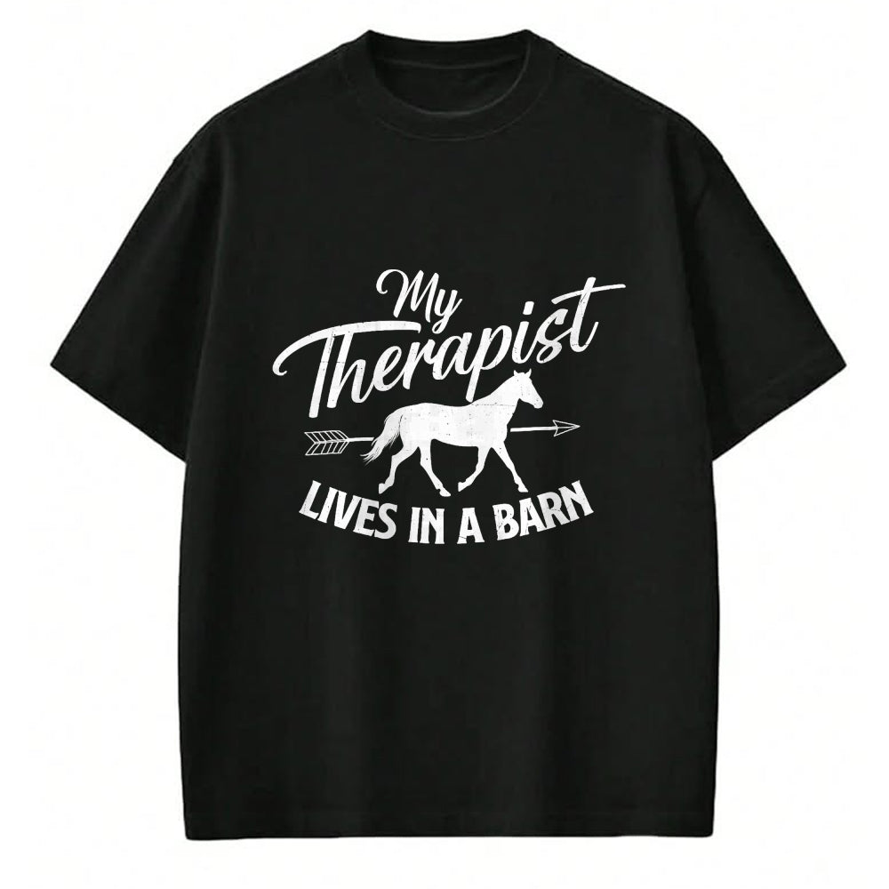 Best Horse Lover Shirt , Funny Horse UnisexT-Shirt/Hoodie/Sweatshirt HLT00 - My Therapist Lives In A Barn - Horse Lover Horseback Riding T-Shirt