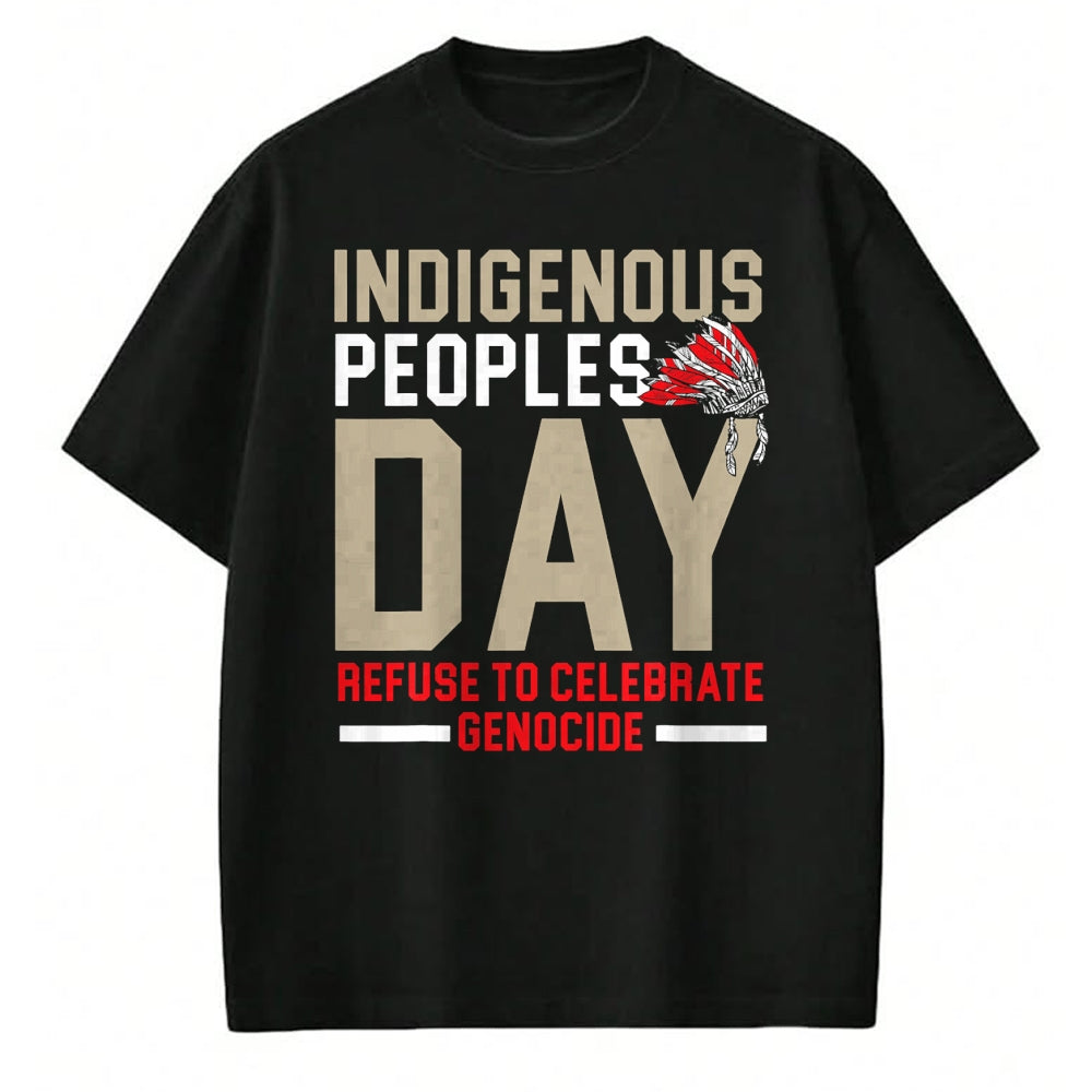 Native American T-Shirts, Vintage Native American Unisex T-Shirt/Hoodie/Sweatshirt HLT00 - Indigenous Peoples Day Refuse To Celebrate Genocide