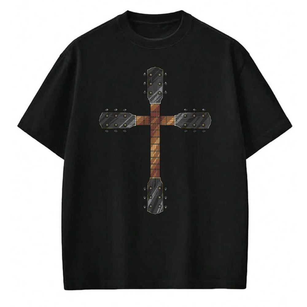Guitar Lover Shirt, Funny Guitar UnisexT-Shirt/Hoodie/Sweatshirt HLT00 - Cute Faith Christian Guitar Cross T-Shirt  Funny Musician Gift for Unisex-Adults, Black, Short Slee