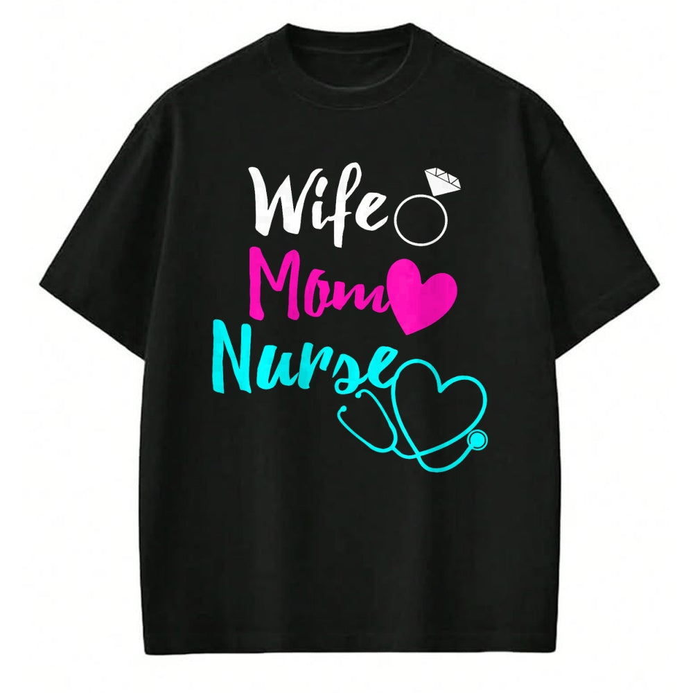 Funny Nurse Shirt, Nurse Unisex T-Shirt/Hoodie/Sweatshirt HLT00 - Wife Mom Nurse Womens RN LPN Mothers Day Gift For Nurses T-Shirt