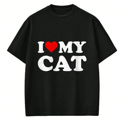 Cat Love Shirt, Funny Cat Lover Gift UnisexT-Shirt/Hoodie/Sweatshirt HLT00 - Red Heart I Love My Cat T-Shirt