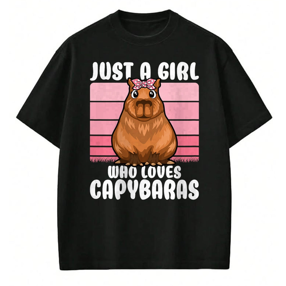 Cute Capybara Shirt, Funny Capybara Unisex T-Shirt/Hoodie/Sweatshirt HLT00 - Just A Girl Who Loves Capybaras Cute Girls Kids T-Shirt