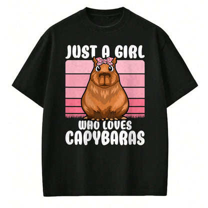 Cute Capybara Shirt, Funny Capybara Unisex T-Shirt/Hoodie/Sweatshirt HLT00 - Just A Girl Who Loves Capybaras Cute Girls Kids T-Shirt