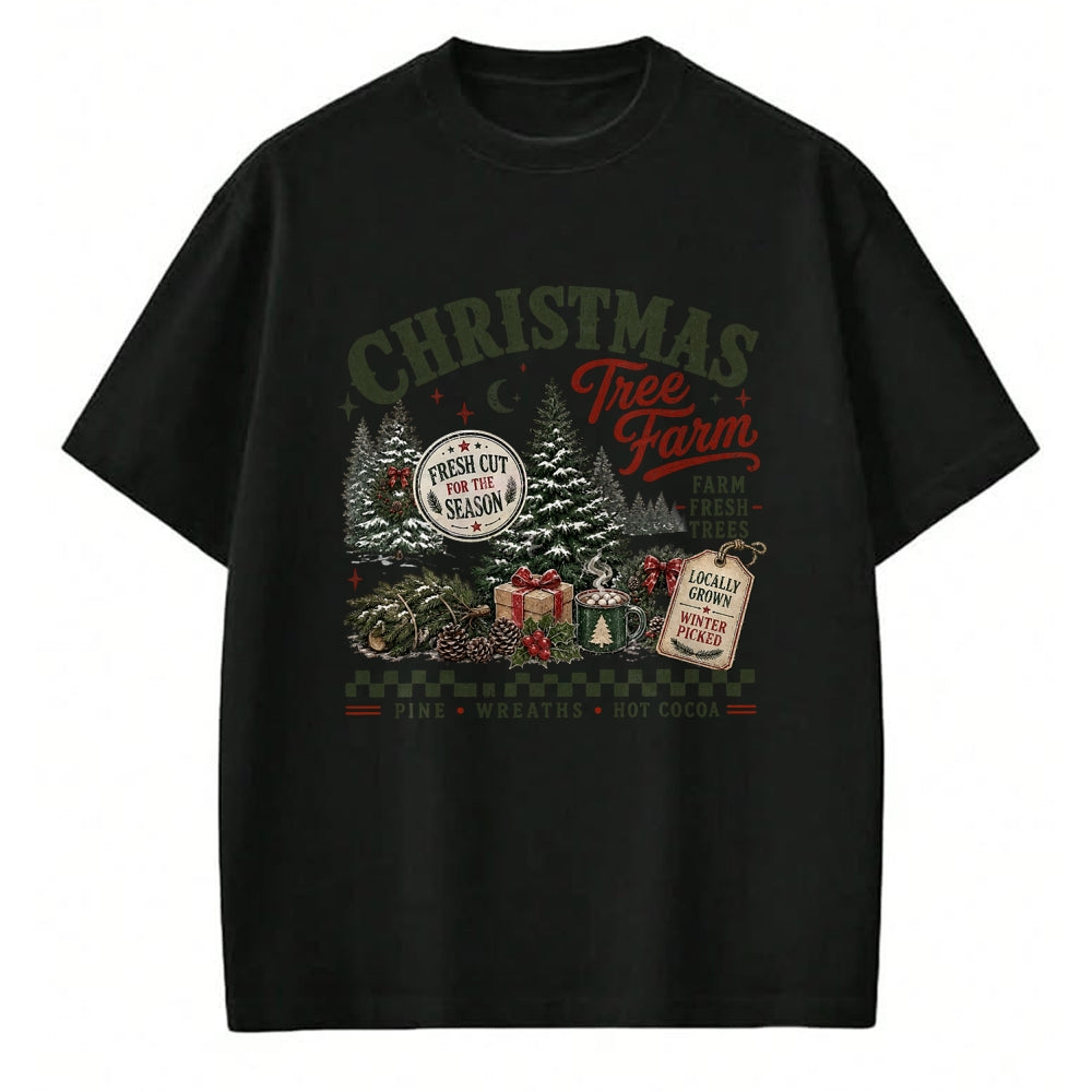 Best Farmer Life Shirt, Funny Farmer UnisexT-Shirt/Hoodie/Sweatshirt HLT00 - Retro Christmas Tree Farm Xmas Farmer T-Shirt