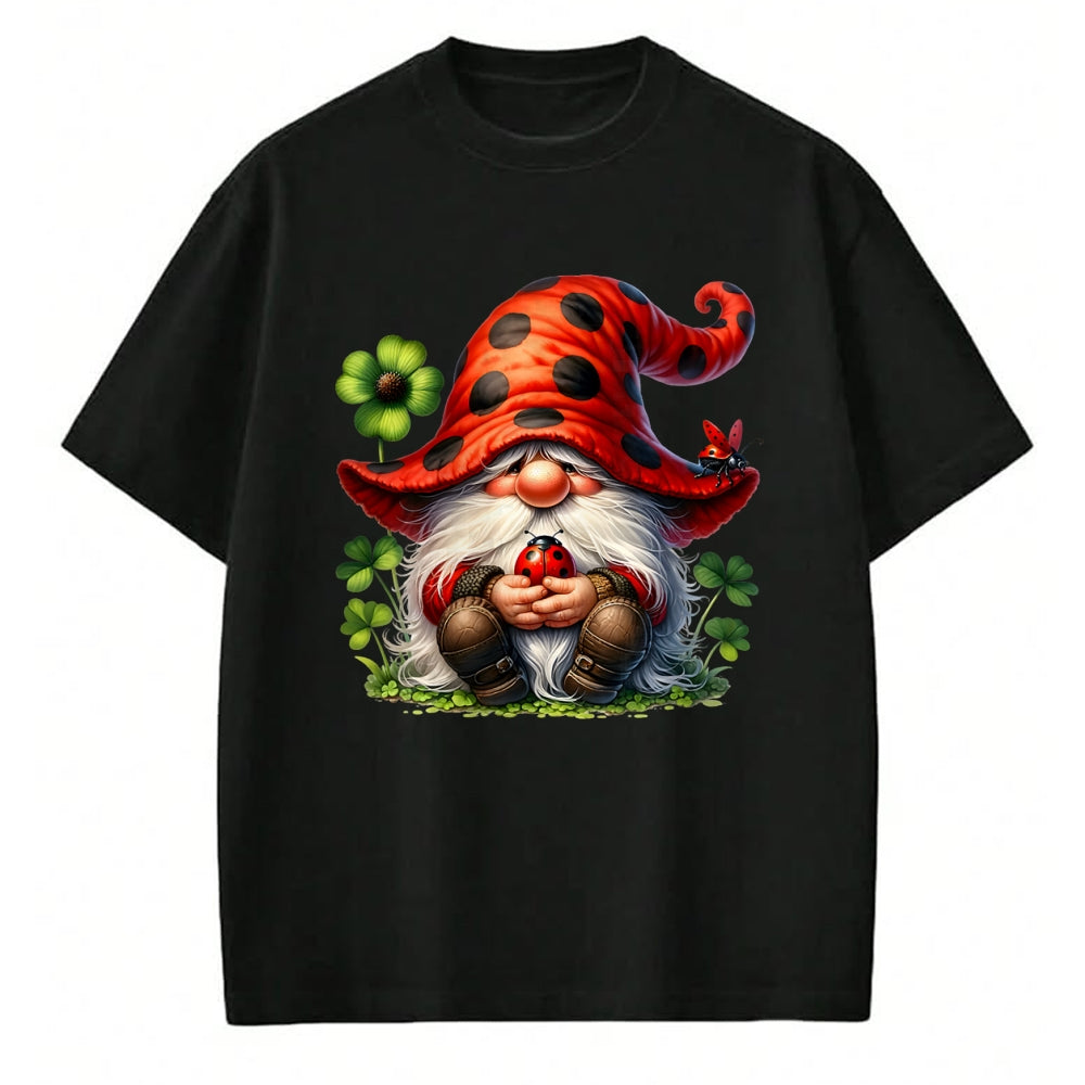 Gift for Mom Shirt, Funny Mom Unisex T-Shirt/Hoodie/Sweatshirt HLT00 - Ladybug Gnome For Lucky Mom And Dad Life With Shamrocks T-Shirt