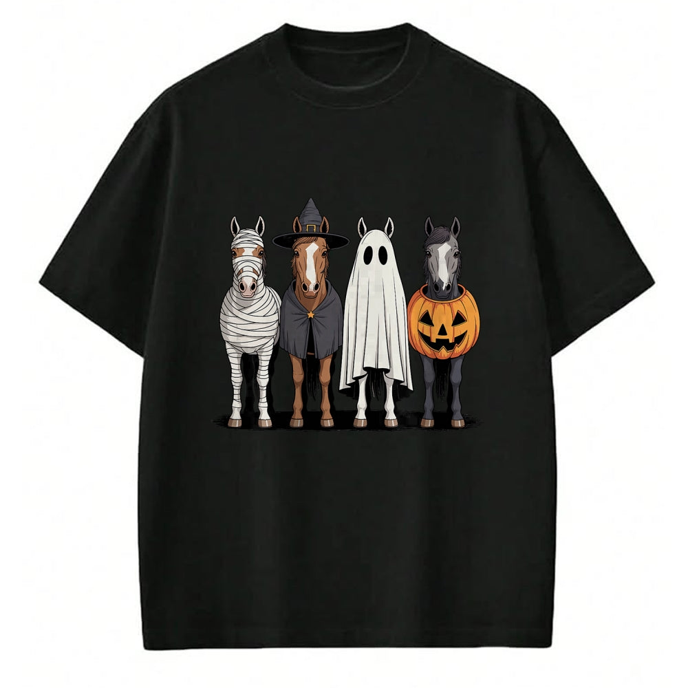 Best Horse Lover Shirt , Funny Horse UnisexT-Shirt/Hoodie/Sweatshirt HLT00 - Spooky Ghost Horse Pumpkin Halloween Skeleton T-Shirt