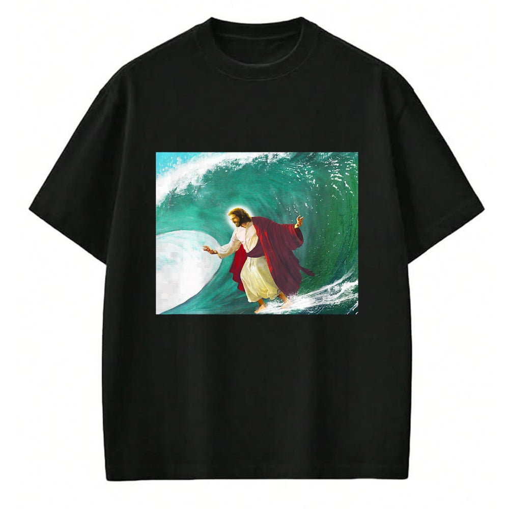 Christian Tee, Christian Faith Unisex T-Shirt/Hoodie/Sweatshirt HLT00 - Jesus Walking On Water Evangelical Christian Gift T-Shirt