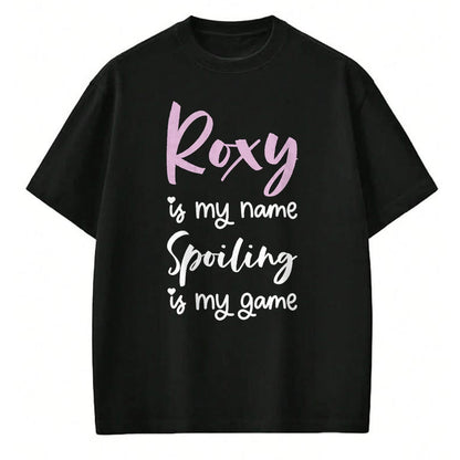Best Wife Shirt, Wife and Husband Unisex T-Shirt/Hoodie/Sweatshirt HLT00 - Roxy Name Personalized Women Spoiled Girl Cute Pink Black T-Shirt