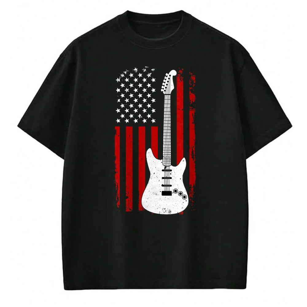 Guitar Lover Shirt, Funny Guitar UnisexT-Shirt/Hoodie/Sweatshirt HLT00 - Guitar American US Flag Music Player Electric Guitarist Gift T-Shirt