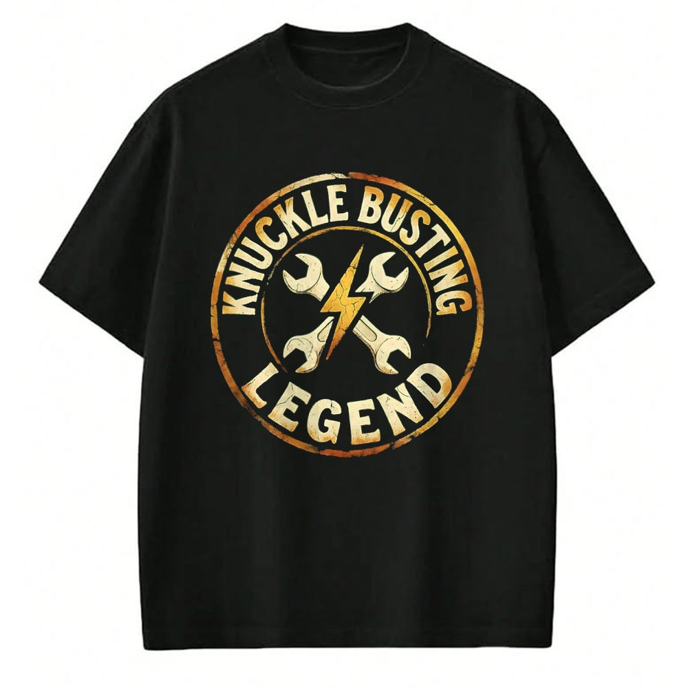 Best Mechanic Life Shirt, Funny Mechanic UnisexT-Shirt/Hoodie/Sweatshirt HLT00 - Knuckle Busting Legend Mechanic Design T-Shirt, Men, Heather Blue, Large