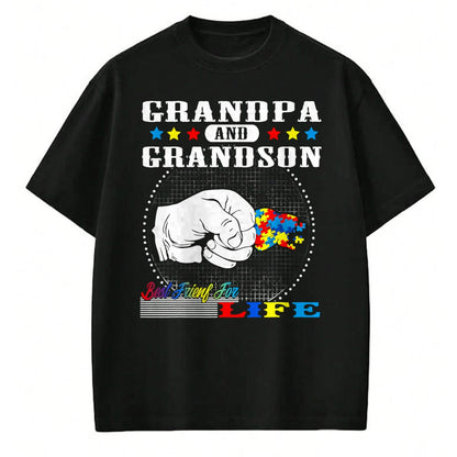 Best Grandpa Shirt, Proud Grandpa Unisex T-Shirt/Hoodie/Sweatshirt HLT00 - Autism Awareness Grandpa Grandson Best Friend for Life Gift T-Shirt