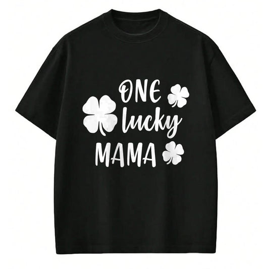 Gift for Mom Shirt, Funny Mom Unisex T-Shirt/Hoodie/Sweatshirt HLT00 - Womens One Lucky Mama Cute Shamrock St. Patricks Day Mom Gift T-Shirt