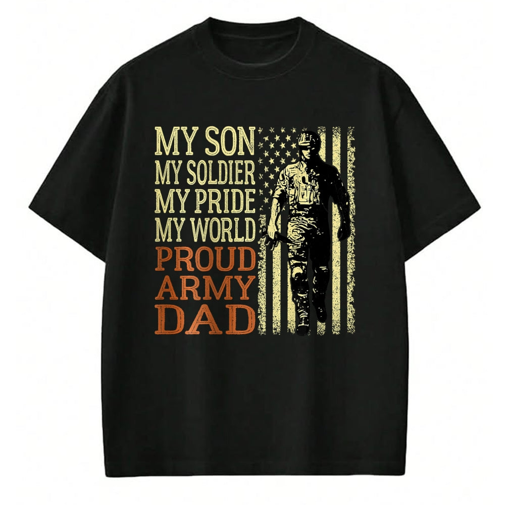 Gift for Dad Shirt, Funny Dad Unisex T-Shirt/Hoodie/Sweatshirt HLT00 – Mens My Son Is A Soldier Hero Proud Army Dad US Military Father T-Shirt