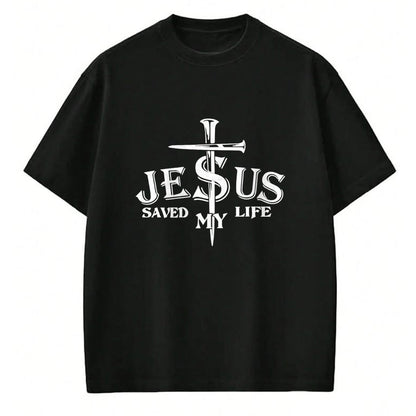 Christian Tee, Christian Faith Unisex T-Shirt/Hoodie/Sweatshirt HLT00 - Jesus Cross Christ Saved My Life Quote Saying Christian T-Shirt
