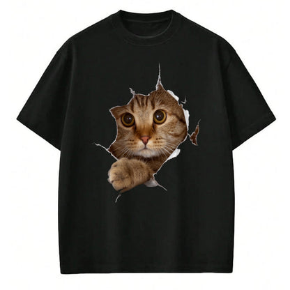 Cat Love Shirt, Funny Cat Lover Gift UnisexT-Shirt/Hoodie/Sweatshirt HLT00 - Sweet Kitten Torn Cloth - Funny Cat Lover Cat Owner Cat Lady Long Sleeve T-Shirt