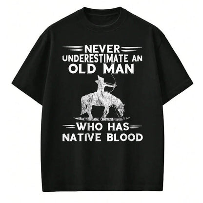 Native American T-Shirts, Vintage Native American Unisex T-Shirt/Hoodie/Sweatshirt HLT00 - Never Underestimate An Old Man Native American Warrior