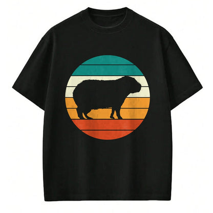 Cute Capybara Shirt, Funny Capybara Unisex T-Shirt/Hoodie/Sweatshirt HLT00 - Retro Rodent Funny Capybara Dont Be Worry Be Capy T-Shirt, Men, Black, 3X-Large