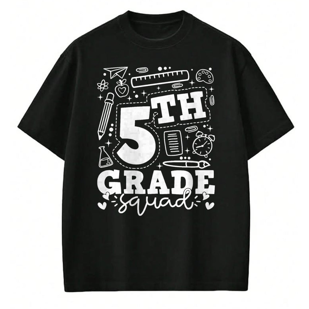 Best Student Shirt, Funny Back To School UnisexT-Shirt/Hoodie/Sweatshirt HLT00 - Back to School 5th Fifth Grade Squad Teacher Kid T-Shirt